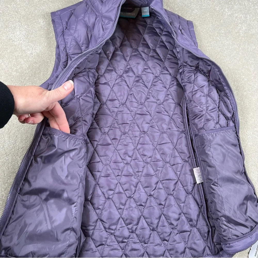 Lightweight Puffer Vest Quilted Purple NWT Zip Up Repreve Free Country Women's S - Picture 12 of 14
